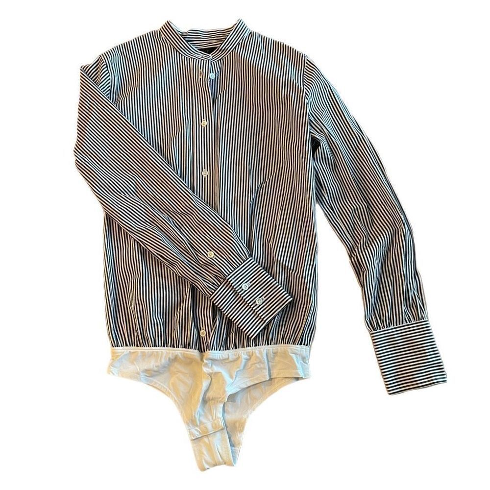 J. Crew Stretch Tailored Perfect Bodysuit in Stripe